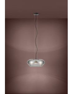 Lampada a sospensione Priorat 3 luci Ø 50 in vetro fumé e nero opaco, E27 | Eglo -EGLO 2