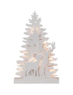 Decorazione natalizia luminosa albero e renne in legno bianco, LED a batteria | Eglo -EGLO