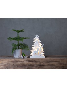 Decorazione natalizia luminosa albero e renne in legno bianco, LED a batteria | Eglo -EGLO 2