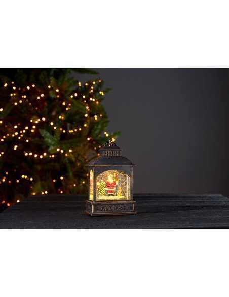 Lanterna natalizia LED Vinter con Babbo Natale, a batterie con timer, 13 x 8 x 21 cm | Eglo -EGLO