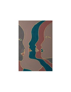 Quadro astratto Appearance profili di donna in rilievo, bianco, grigio, oro e rosa, 80x120 cm | Agave -AGAVE