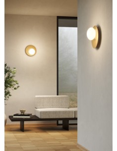 Plafoniera applique LED Bianca Ø 22 cm ottone, 7 W 3000 K dimmerabile | Elesi Luce -ELESI LUCE