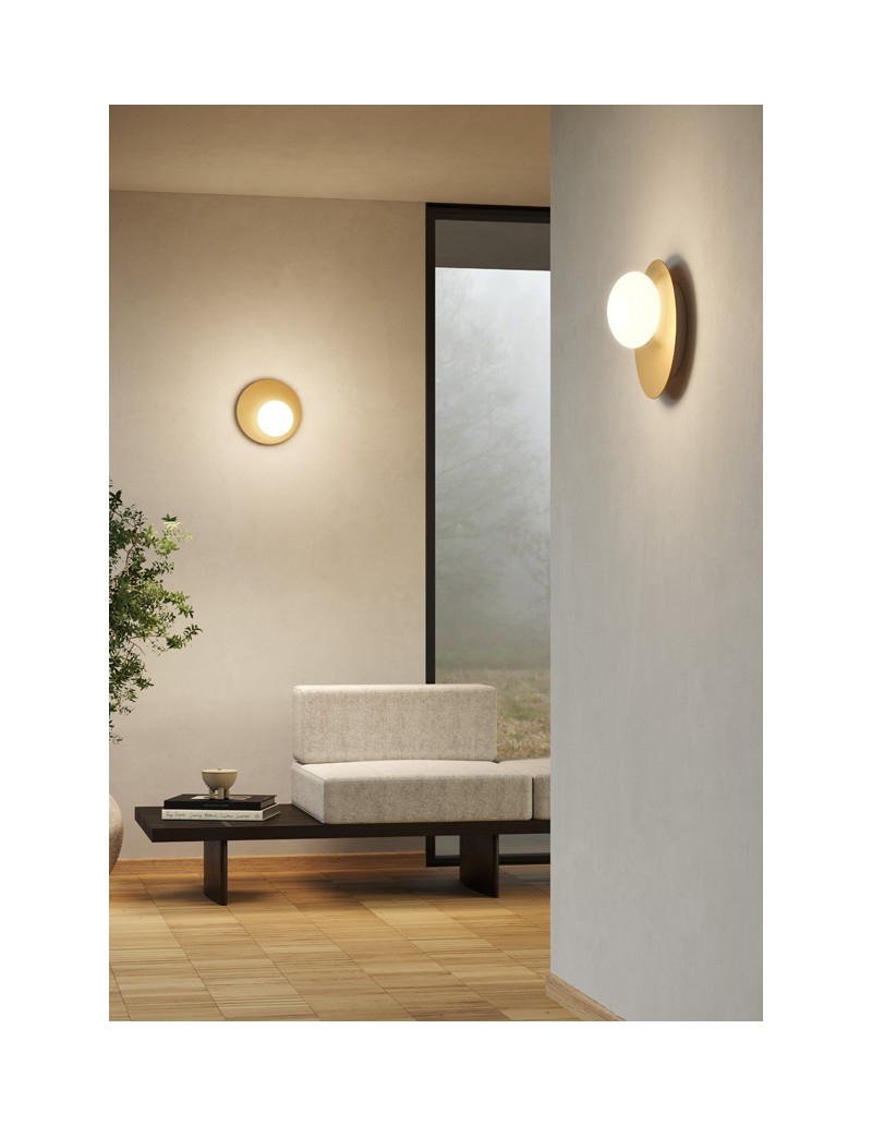 Plafoniera applique LED Bianca Ø 22 cm ottone, 7 W 3000 K dimmerabile | Elesi Luce -ELESI LUCE