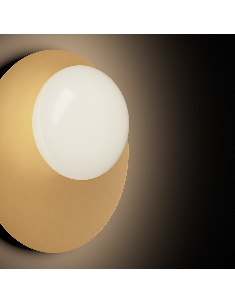Plafoniera applique LED Bianca Ø 22 cm ottone, 7 W 3000 K dimmerabile | Elesi Luce -ELESI LUCE