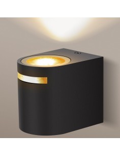 Applique da esterno compatta in alluminio nero, 1 GU10 max 15 W, IP54 | Aigostar -AIGOSTAR