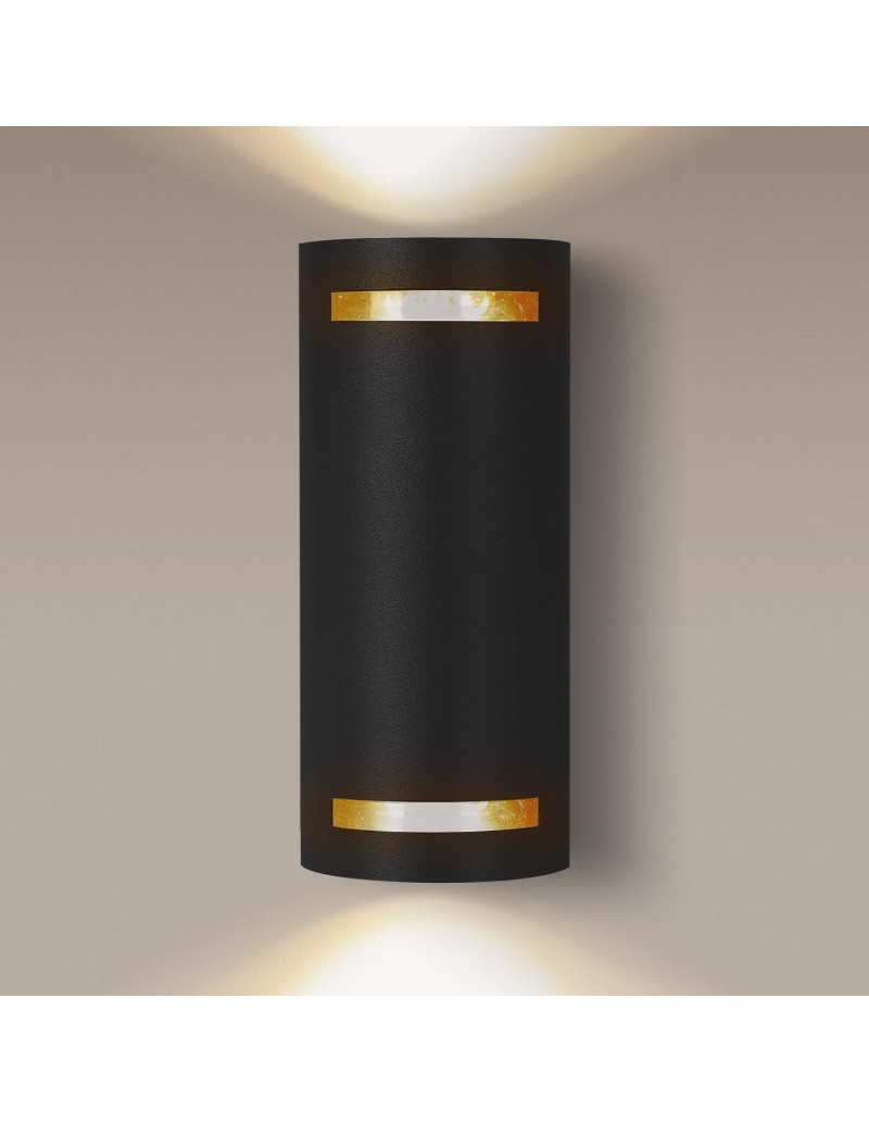 Applique interno/esterno in alluminio nero a 2 fasci, 2 GU10, impermeabile | Aigostar -AIGOSTAR